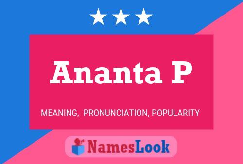 Ananta P Name Poster