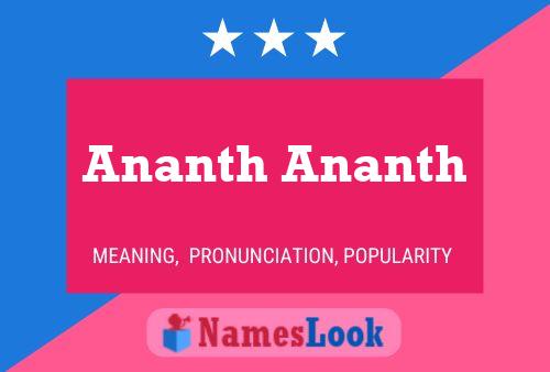 Ananth Ananth Name Poster