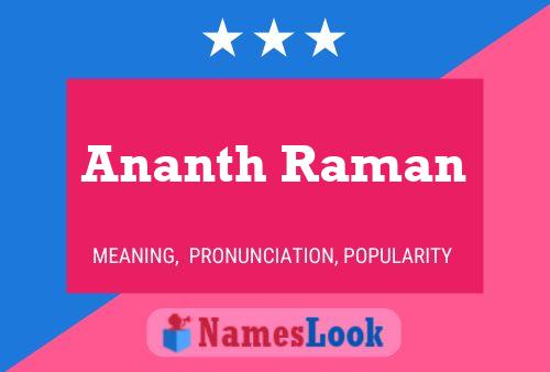 Ananth Raman Name Poster