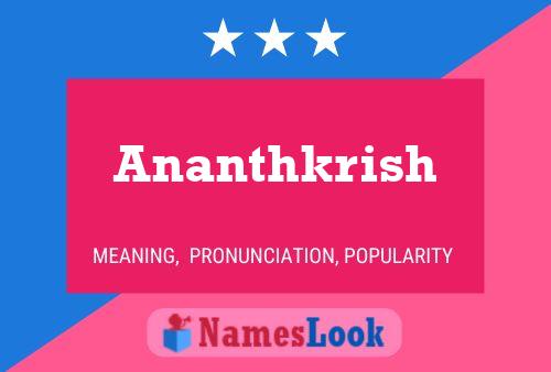 Ananthkrish Name Poster