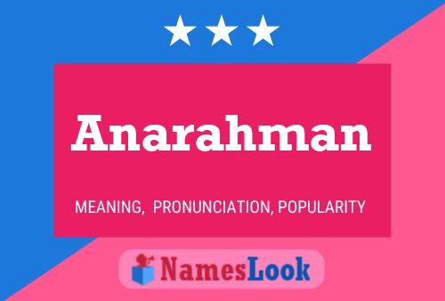 Anarahman Name Poster