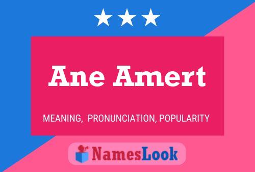 Ane Amert Name Poster