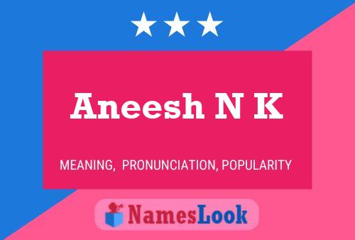 Aneesh N K Name Poster