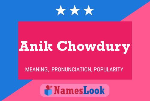 Anik Chowdury Name Poster