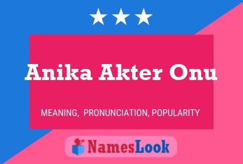 Anika Akter Onu Name Poster