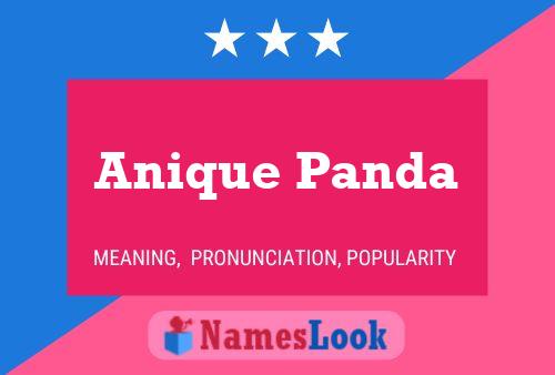 Anique Panda Name Poster