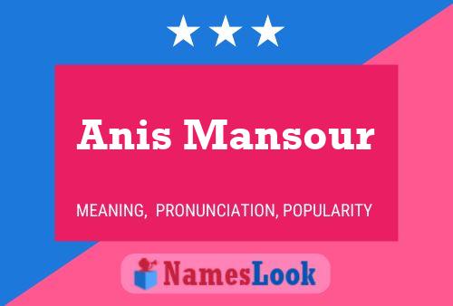 Anis Mansour Name Poster