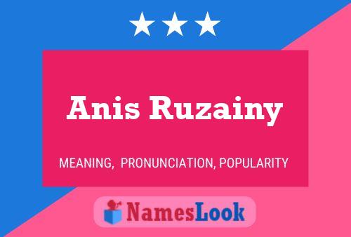 Anis Ruzainy Name Poster