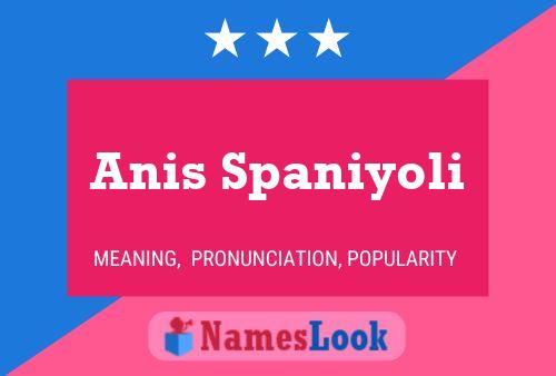 Anis Spaniyoli Name Poster