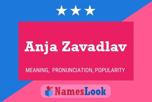 Anja Zavadlav Name Poster