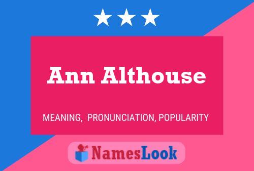 Ann Althouse Name Poster