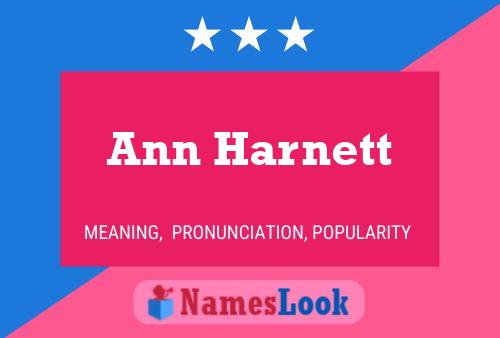 Ann Harnett Name Poster