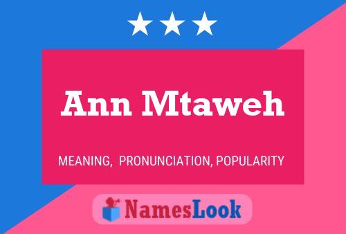 Ann Mtaweh Name Poster