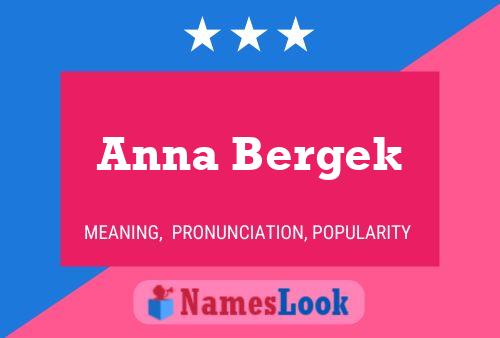 Anna Bergek Name Poster