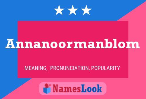 Annanoormanblom Name Poster