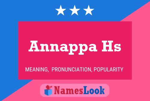 Annappa Hs Name Poster