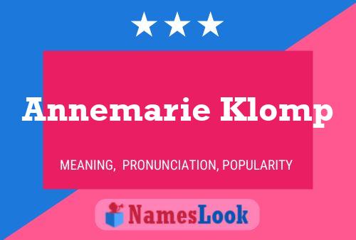 Annemarie Klomp Name Poster