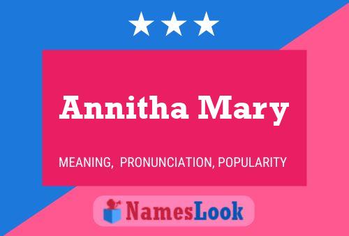 Annitha Mary Name Poster