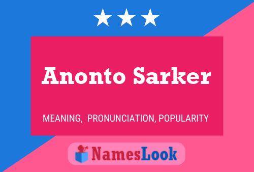 Anonto Sarker Name Poster