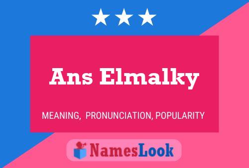 Ans Elmalky Name Poster