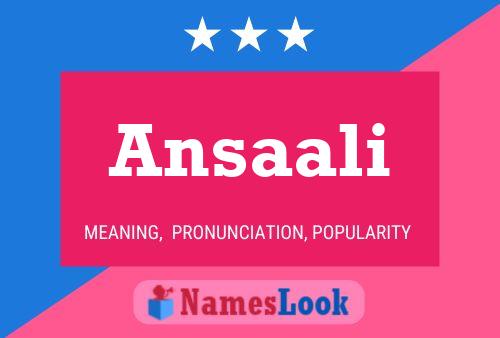 Ansaali Name Poster