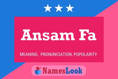 Ansam Fa Name Poster