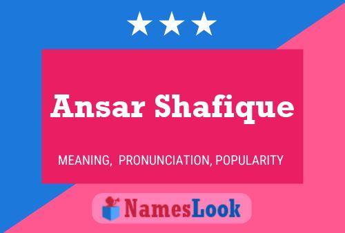 Ansar Shafique Name Poster