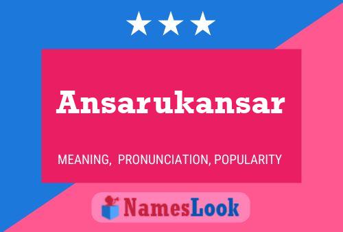 Ansarukansar Name Poster