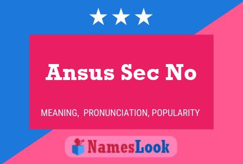 Ansus Sec No Name Poster