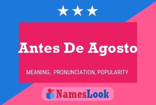 Antes De Agosto Name Poster