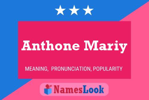 Anthone Mariy Name Poster