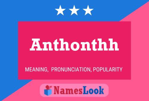 Anthonthh Name Poster