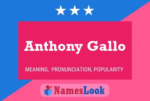 Anthony Gallo Name Poster