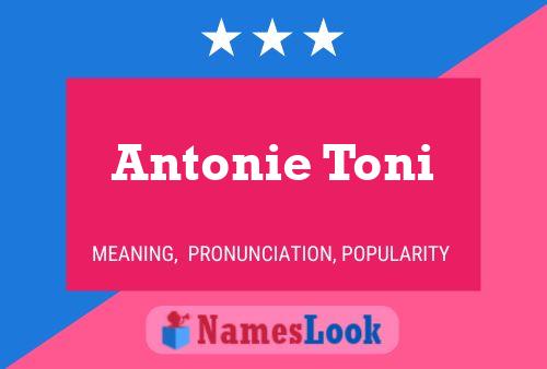 Antonie Toni Name Poster