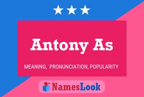 Antony As Name Poster