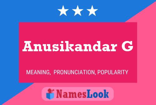 Anusikandar G Name Poster