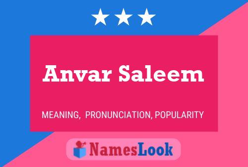 Anvar Saleem Name Poster