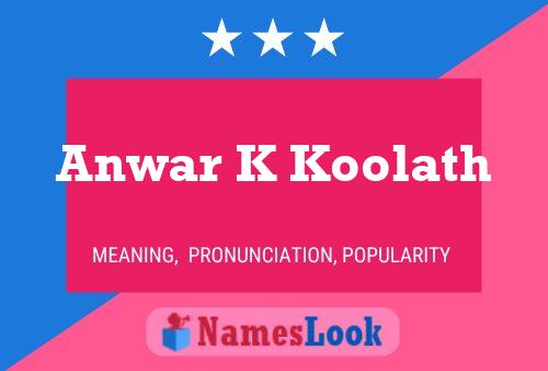 Anwar K Koolath Name Poster