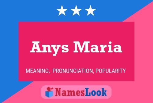 Anys Maria Name Poster