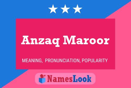 Anzaq Maroor Name Poster