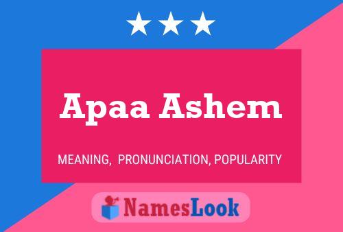 Apaa Ashem Name Poster