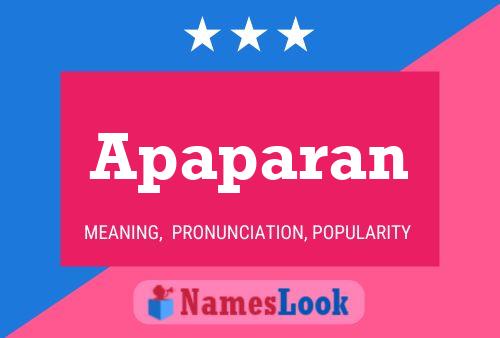 Apaparan Name Poster