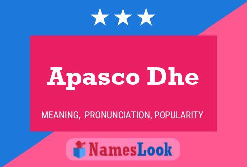 Apasco Dhe Name Poster