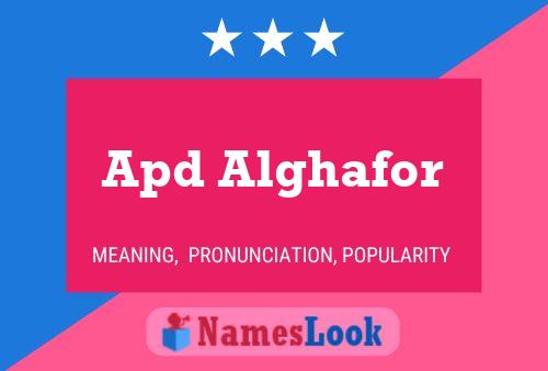 Apd Alghafor Name Poster