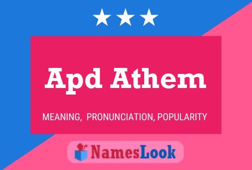 Apd Athem Name Poster