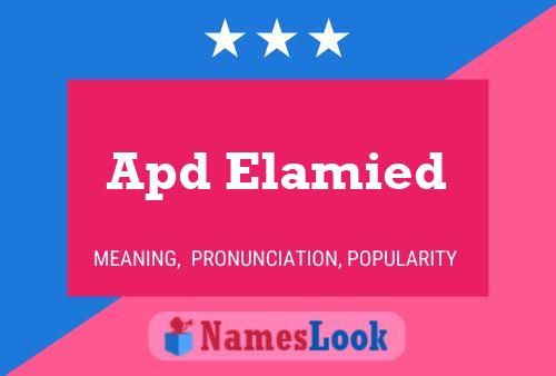 Apd Elamied Name Poster