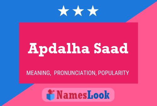 Apdalha Saad Name Poster