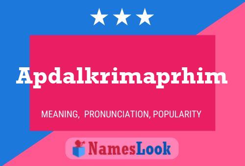 Apdalkrimaprhim Name Poster