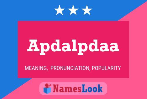 Apdalpdaa Name Poster