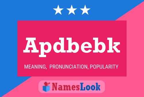 Apdbebk Name Poster